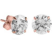Rose Gold Prong Set Round 2.5mm Jewelled Ear Studs : Pair image