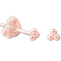 PVD Rose Gold Triple Ball Ear Studs : Pair image