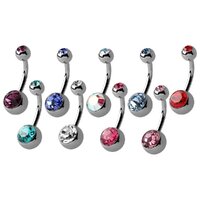 Titanium Double Jewelled Navel Bananabells image