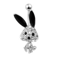 Surgical Steel Jewelled Bunny Fashion Navel : 1.6mm (14ga) x 10mm image