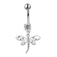 Surgical Steel Jewelled Dragonfly Fashion Navel : 1.6mm (14ga) x 10mm image