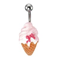 Surgical Steel with Acrylic Ice Cream Cone Fashion Navel : 1.6mm (14ga) x 10mm image