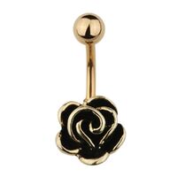 Gold Plated Steel Antique Rose Fashion Navel : 1.6mm (14ga) x 10mm image