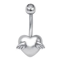 Surgical Steel Cute Winged Heart Fashion Navel : 1.6mm (14ga) x 10mm image