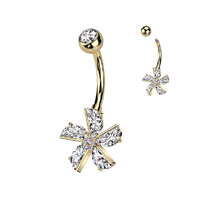 CZ Flower With CZ Pave Center Navel image