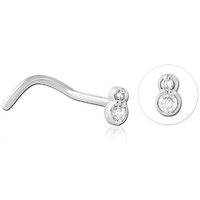 Double Jewelled Eight Nose Stud image