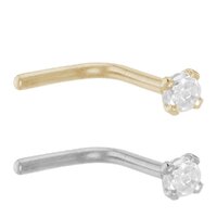 18ct Gold Claw Set CZ Nose Stud image