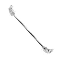 Jewelled Angel Wings Industrial Barbell : 1.6mm (14ga) x 38mm image
