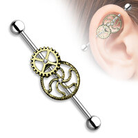 Industrial Barbell Burnish Gold Steampunk Centered image