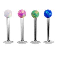 Surgical Steel Synthetic Opal Internally Threaded Labret image
