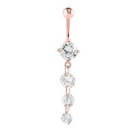 Rose Gold PVD Jewelled Cascade Navel image