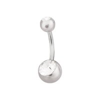 Steel Basicline® Double Jewelled Pearl Navel Bananabell