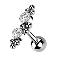 Steel Multi Bead Double Jewelled Cluster image