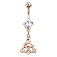 Celtic Knot Dangle Rose Gold Plated Plated Navel Ring image