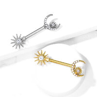 Nipple Barbell Sun & Moon  image