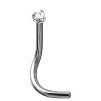 Steel Basicline® Mini Crystal Setting Nose Stud : 1.0mm (18ga) x Clear Crystal