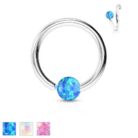 Surgical Stainless Steel Opal Ball Fixed Rings image