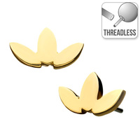 Threadless 14ct Yellow Gold 3 Leaf Attachment image