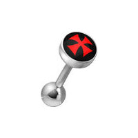 Steel Basicline® Picture Disc Barbell - Red Cross image