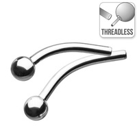 Threadless Titanium Curved Barbell Stem with 3mm Fixed Ball image