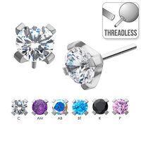 Threadless Titanium Prong Set Gem image