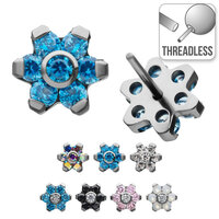 Threadless Titanium Prong Set Gem Flower image