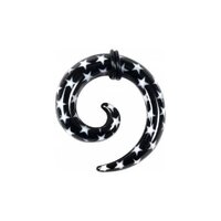 Plastic Print Spirals - White Star on Black image