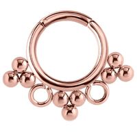 Rose Gold PVD Beaded Hinged Segment Ring image