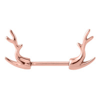 Rose Gold Deer Horn Nipple Barbell image