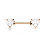 Rose Gold PVD Jewelled Heart Nipple Bar