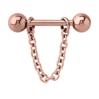 Rose Gold Chain Nipple Barbell image