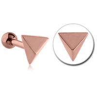 Rose Gold PVD Surgical Steel Pyramid Tragus Barbell image
