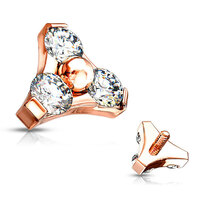 Rose Gold Trinity Prong Set Attachment for Internally Threaded Jewellery image