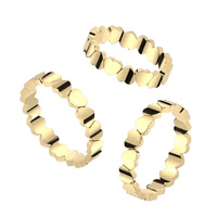 Gold Linked Heart Stainless Steel Ring image