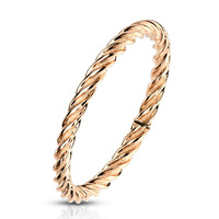 Twisted Rose Gold IP Stainless Steel Ring image