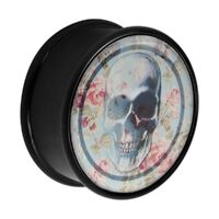 Acrylic Floral Skull Plug image