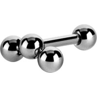 Surgical Steel Triple Ball Micro Barbell : 1.2mm (16ga) x 6mm image