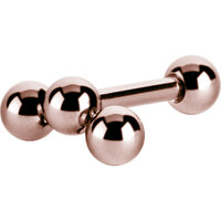 Rose Gold Triple Ball Micro Barbell image