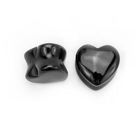 Heart Shaped Organic Black Onyx Stone Plug image