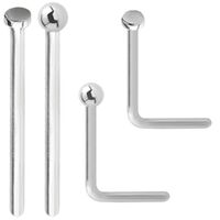 Jewellers Plain Nose Studs Flat and Ball Sterling Silver image