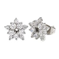 Pair of Surgical Steel Ear Studs - Jewelled Snowflake : Jewelled Snowflake image