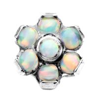 Titanium Internally Threaded Opal Flower Attachment with Opal Petals image