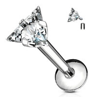 Internally Threaded Surgical Steel Jewelled Triangle Labret image