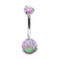 Zenith Internally Threaded Titanium Opal Prong Set Navel image