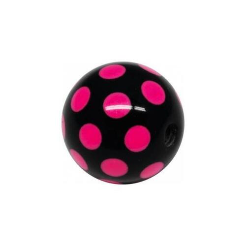  Acrylic Polka Dot Ball - Pink on Black