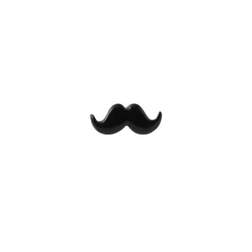  Acrylic Ear Studs: Moustache Black
