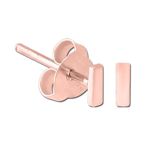  PVD Rose Gold 4mm Bar Ear Stud