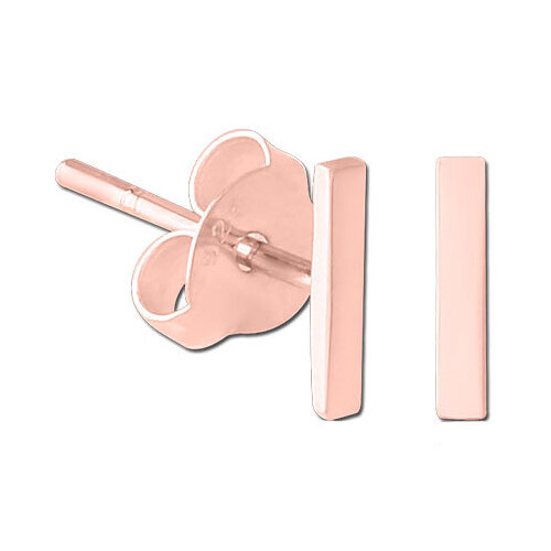  PVD Rose Gold 7mm Bar Ear Stud