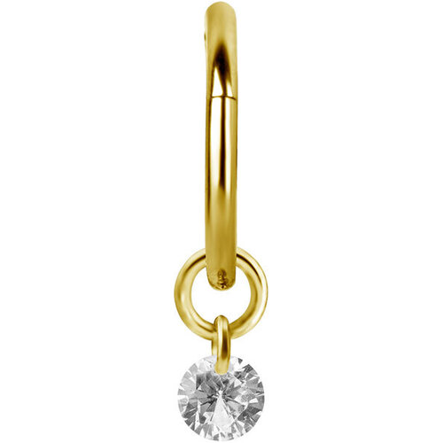  Bright Gold Hinged Segment Ring Round Charm