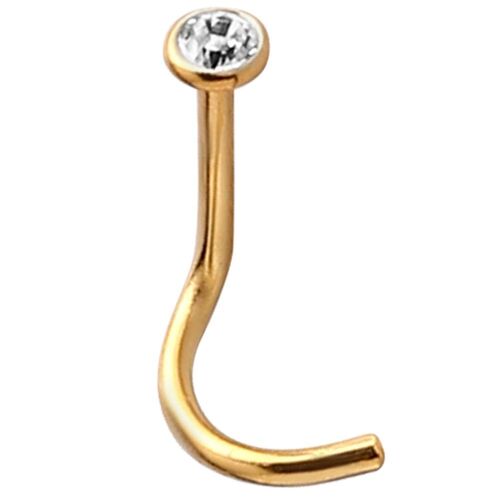  Bright Gold Jewelled Nose Studs